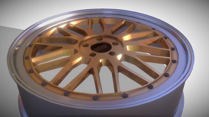 [FREE] BBS LM Gold Wheels - Low poly 3D Model