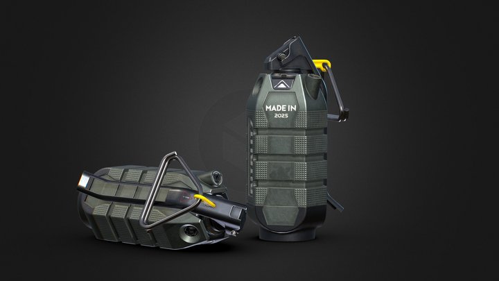 Cyberpunk Hand grenade 3D Model