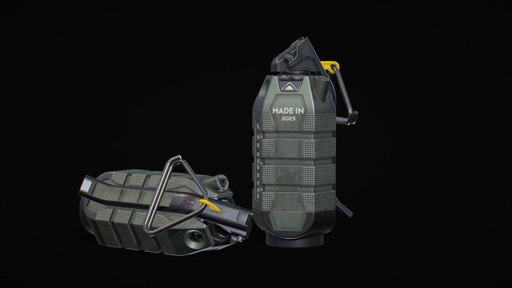 Cyberpunk Hand grenade 3D Model