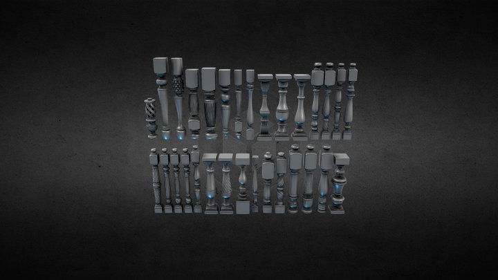 30 Baluster Colection 3D Model