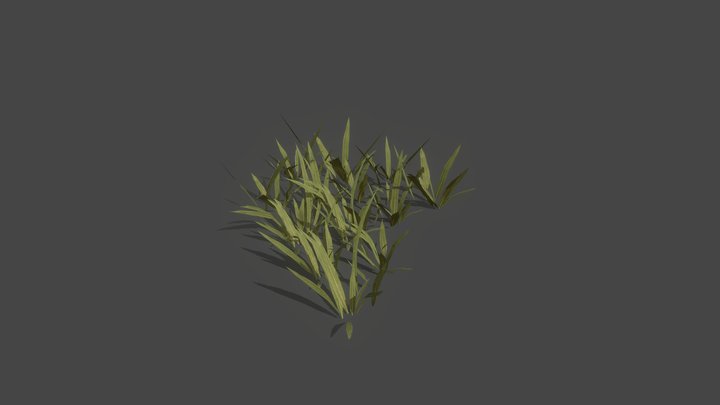 Low-Poly Grass 3D Model
