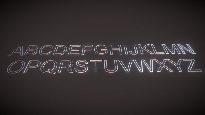 Capital Alphabets with Sweep Modifier 3D Model