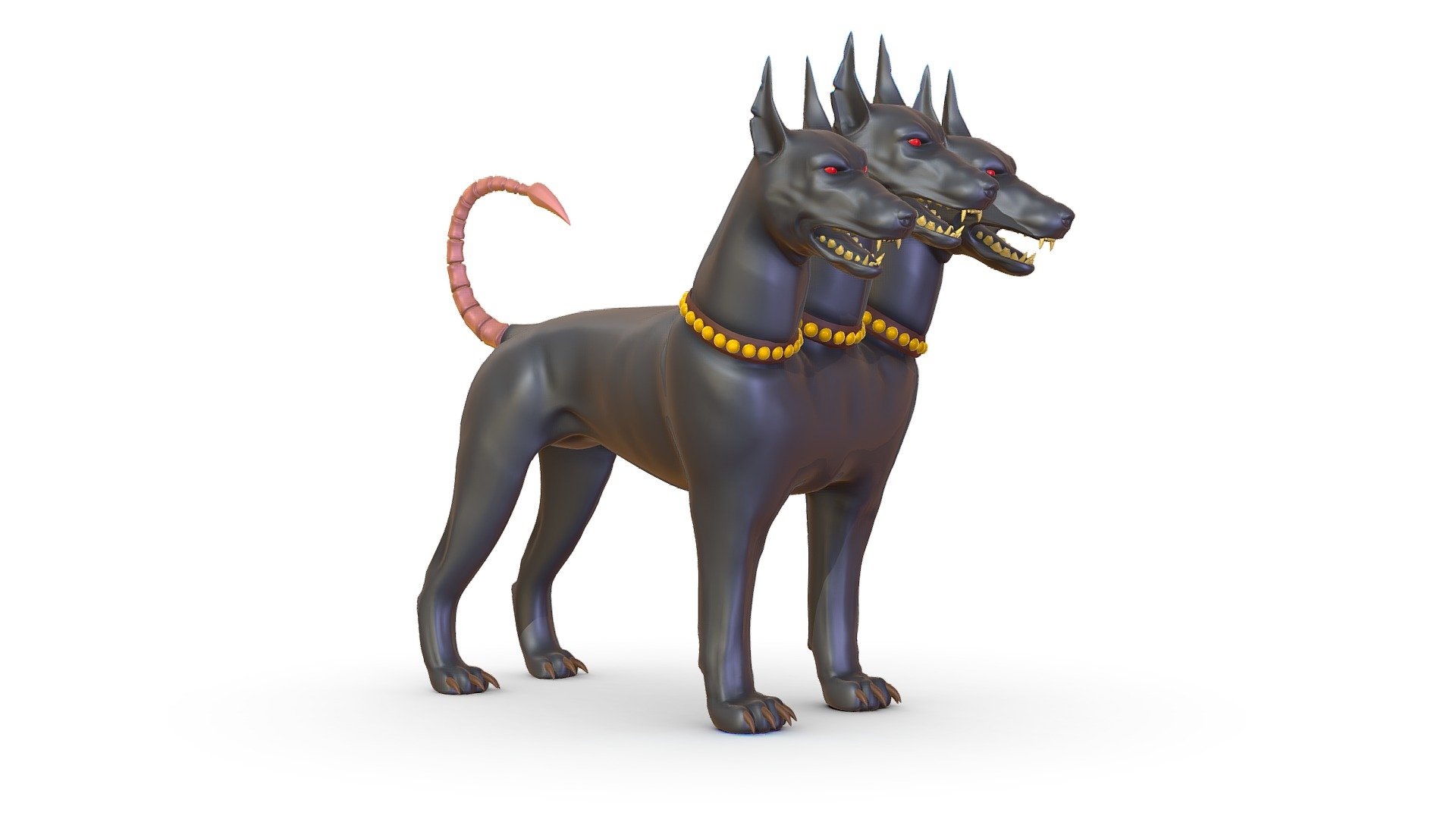 High Poly Monster Three Headed Cerberus Dog - Buy Royalty Free 3D model ...