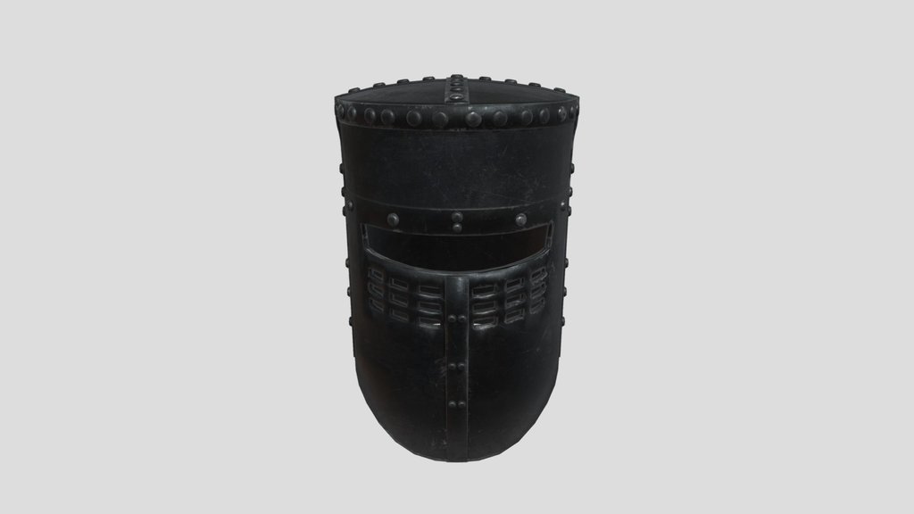 model Darkened Medieval Knight Helmet
