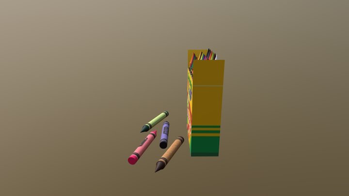 Crayons 3D Model
