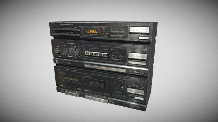 90s Style Low Poly Stereo