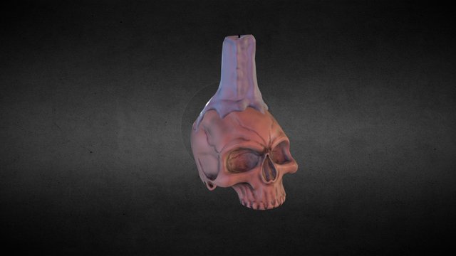 Candle on top of scull 3D Model