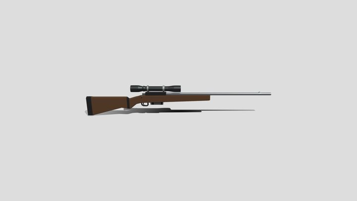 Low Poly Sniper Rifle 3D Model