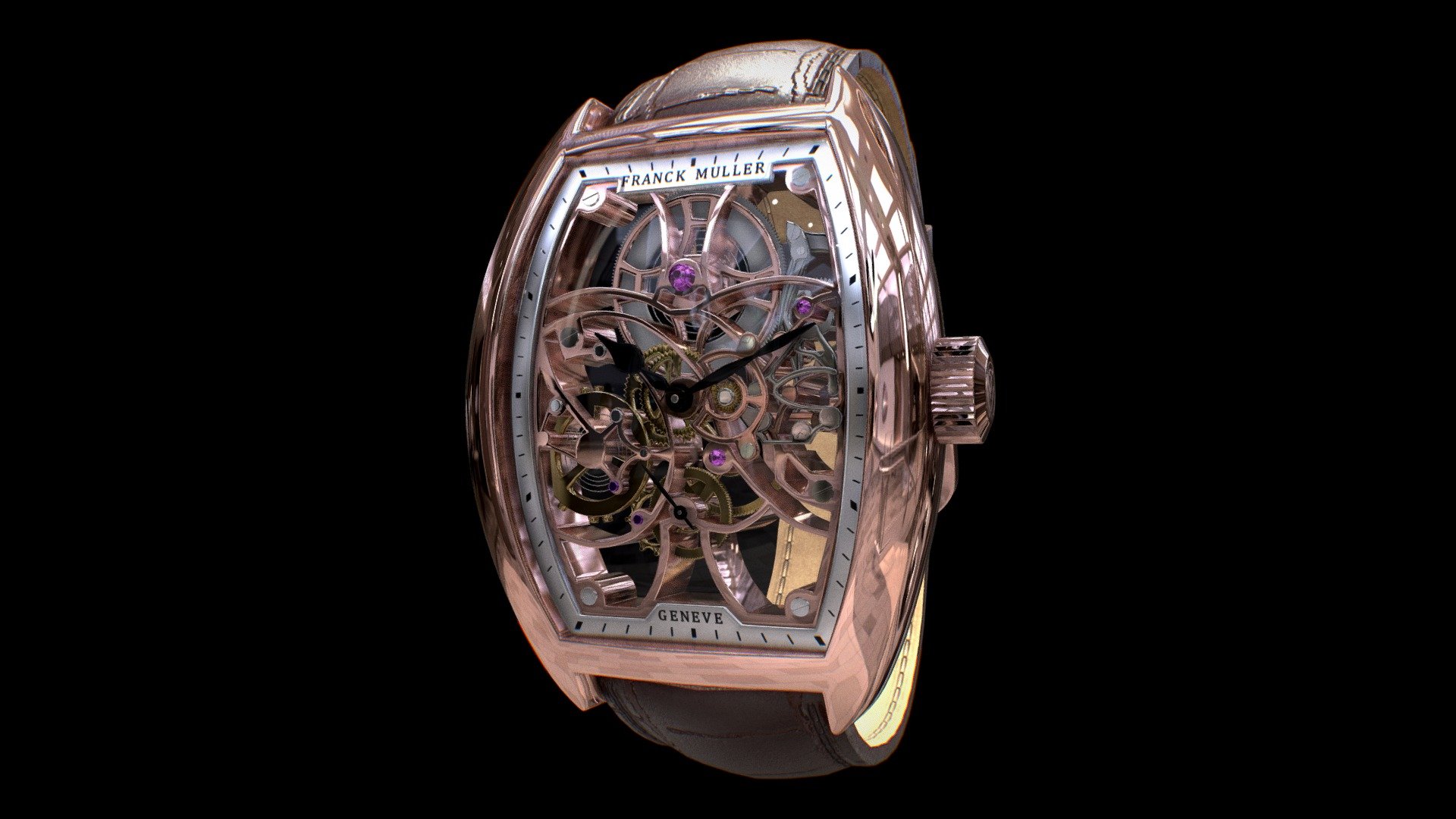 Franck Muller Cintr e Curvex Skeleton Watch Buy Royalty Free 3D