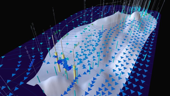 Groundwater Flow Around Bedrock Ridges 3D Model