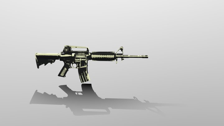 Free Fire M4A1 gun – Anime version 3D Model