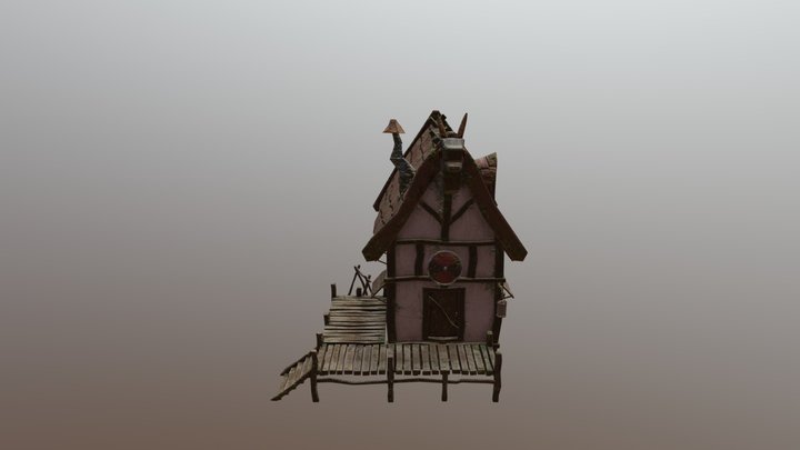 Viking house finished texturing 3D Model