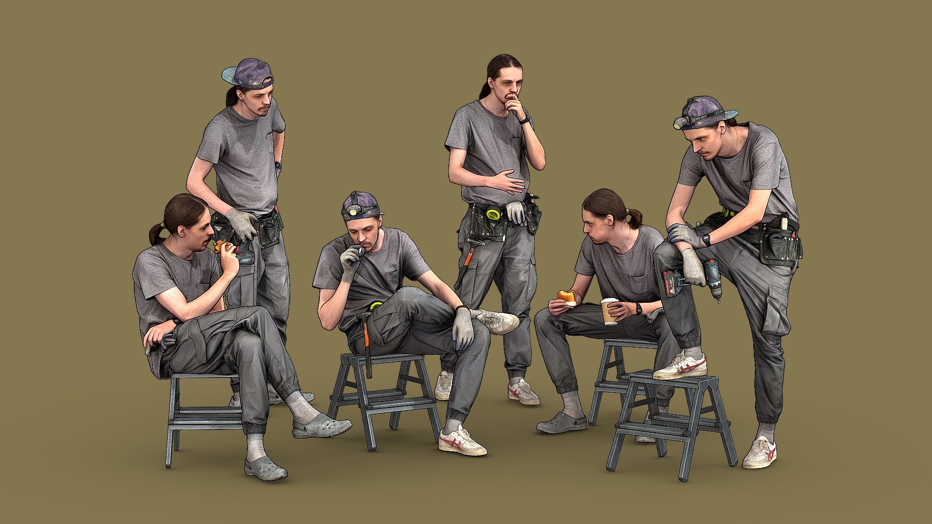 Worker in Gray — Sketchfab embed 3D viewer
