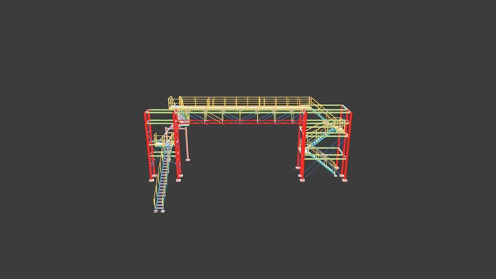 USEAÇO - Passarela e Pipe Rack 3D Model