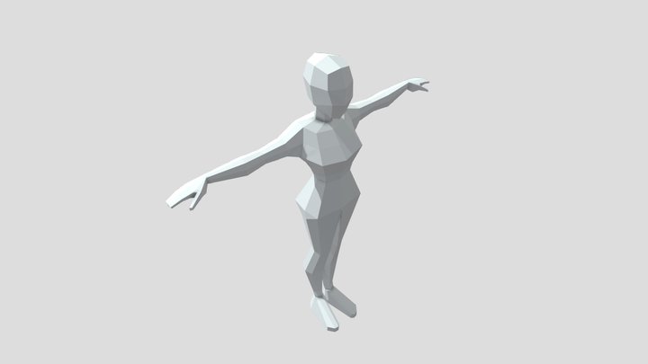 Low Poly Base Mesh Female 3D Model