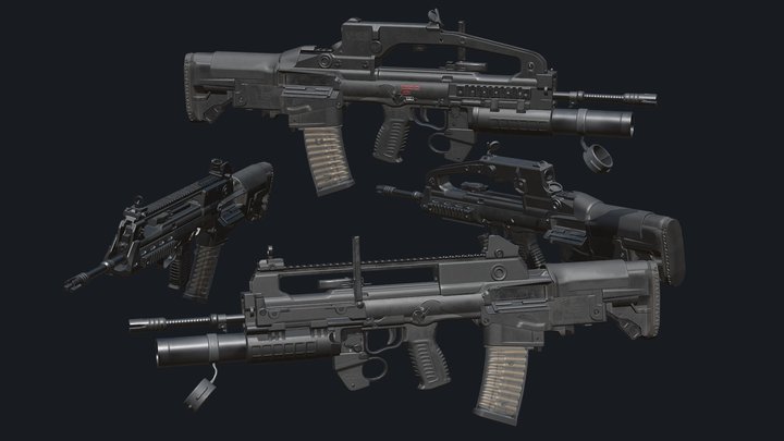 VHS2 Assault Rifle default textures 3D Model