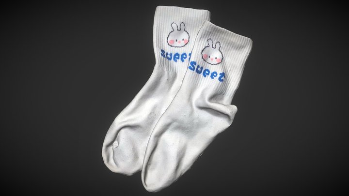 Aesthetic Cute White Socks 3D Model