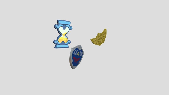 The Legend of Zelda Accessory Pins-3$ on gumroad 3D Model