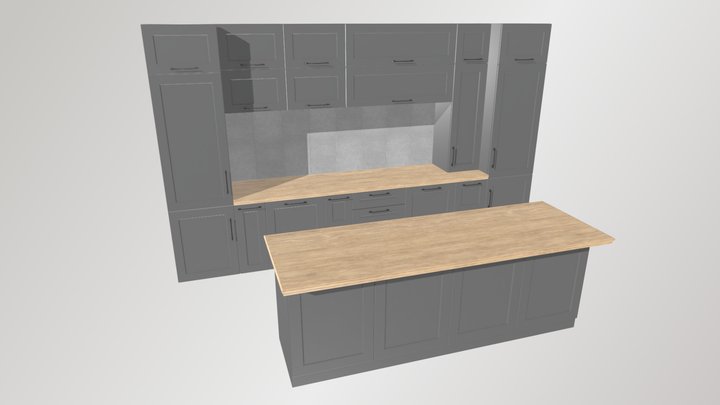 Module Kitchen Cabinets Set 3D Model