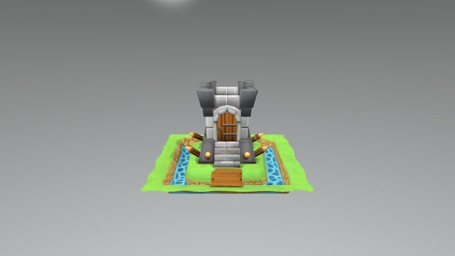 Low-Poly Mini Castle 3D Model