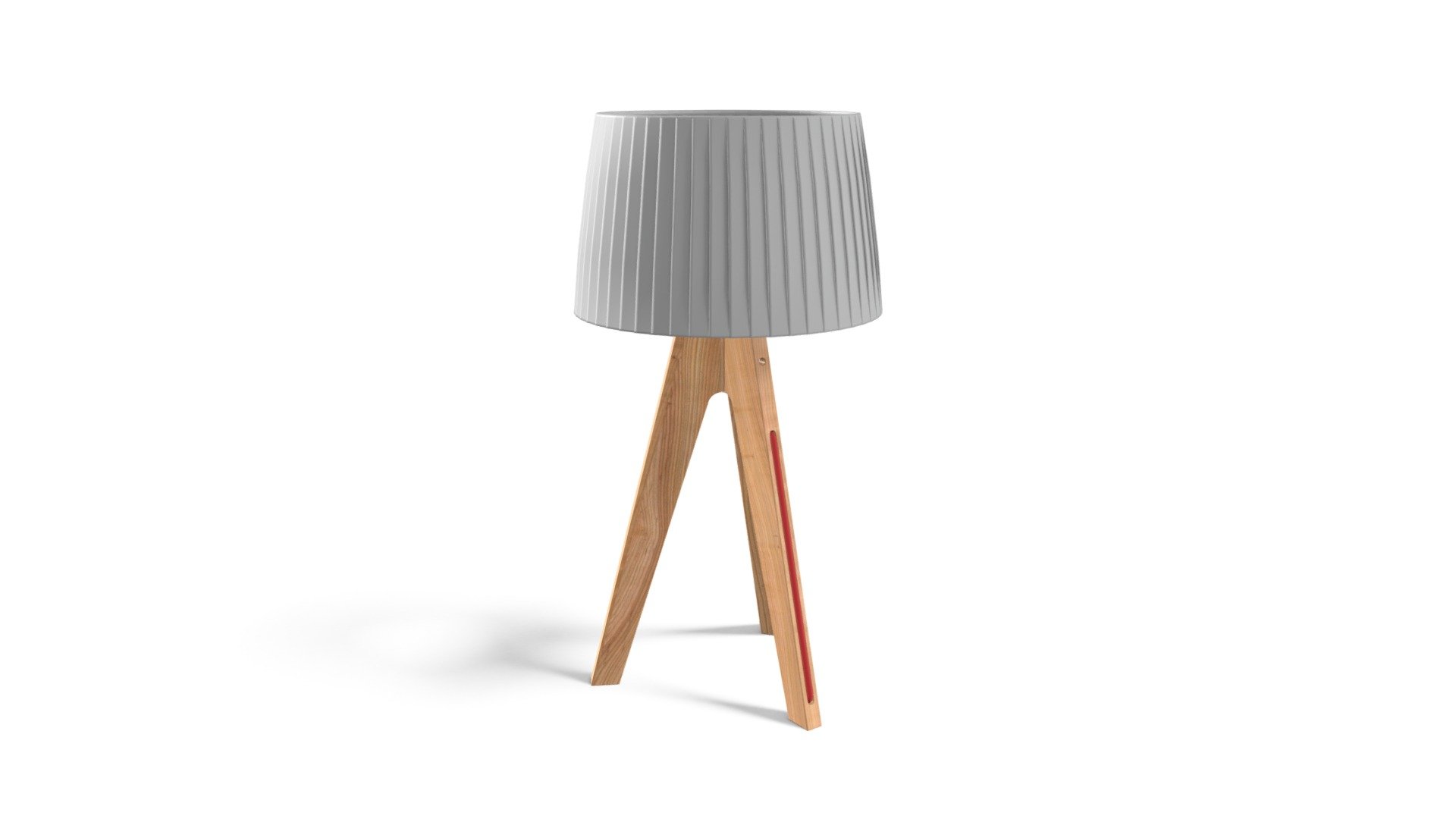 Miller Table Lamp, Natural Wood And Orange