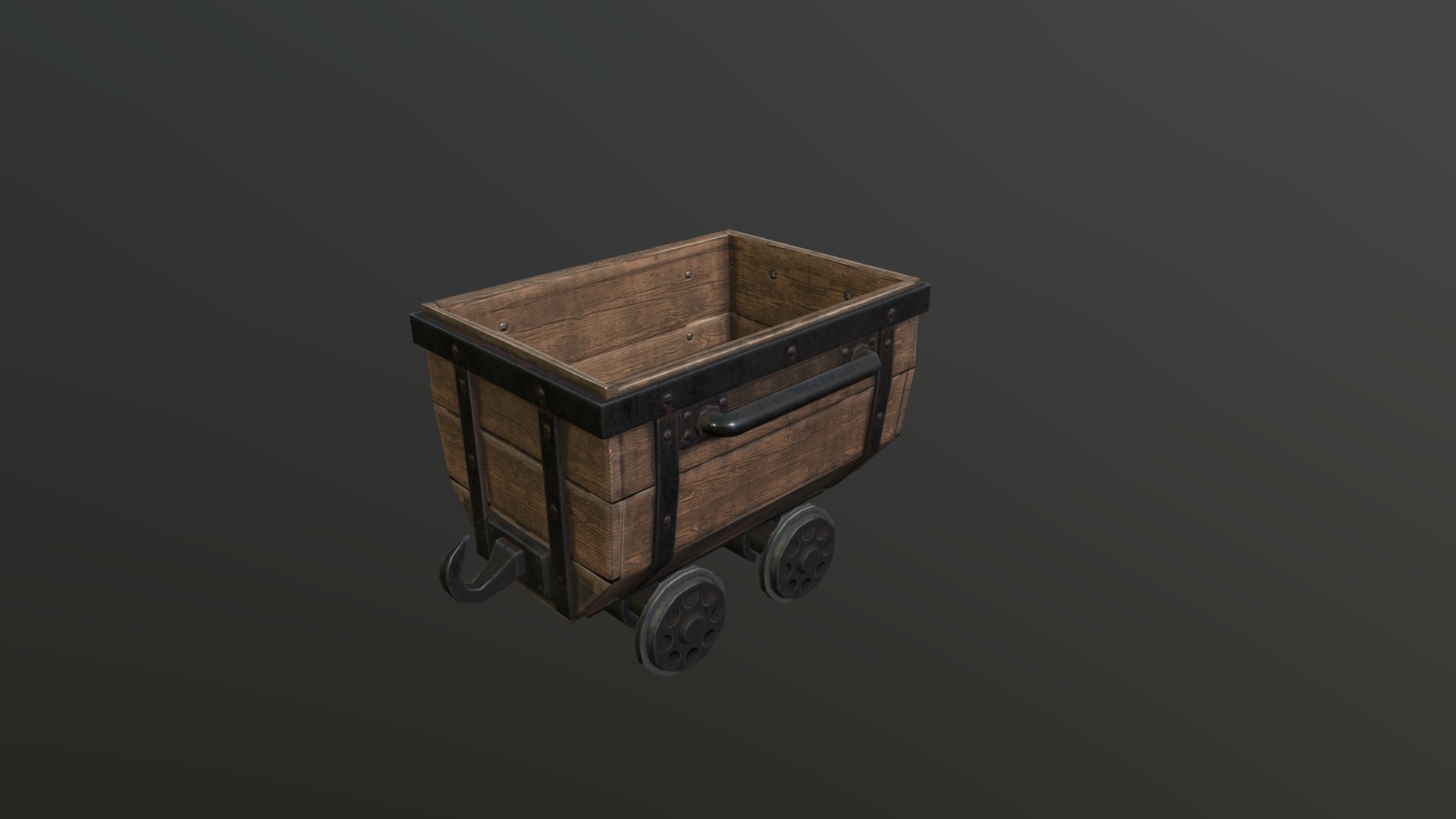 3D model Vagon - This is a 3D model of the Vagon. The 3D model is about a wooden box with wheels.