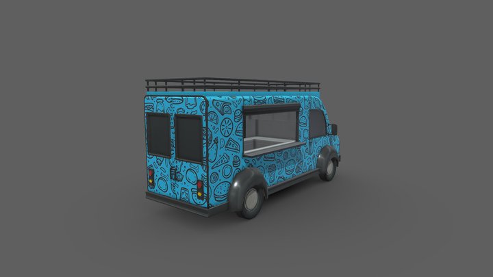 Stylized Food Truck 3D Model