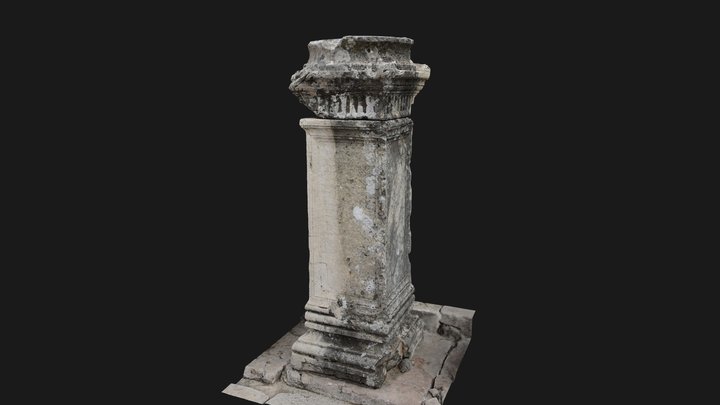 Pillar with a statue pedestal in Sagalassos (2) 3D Model