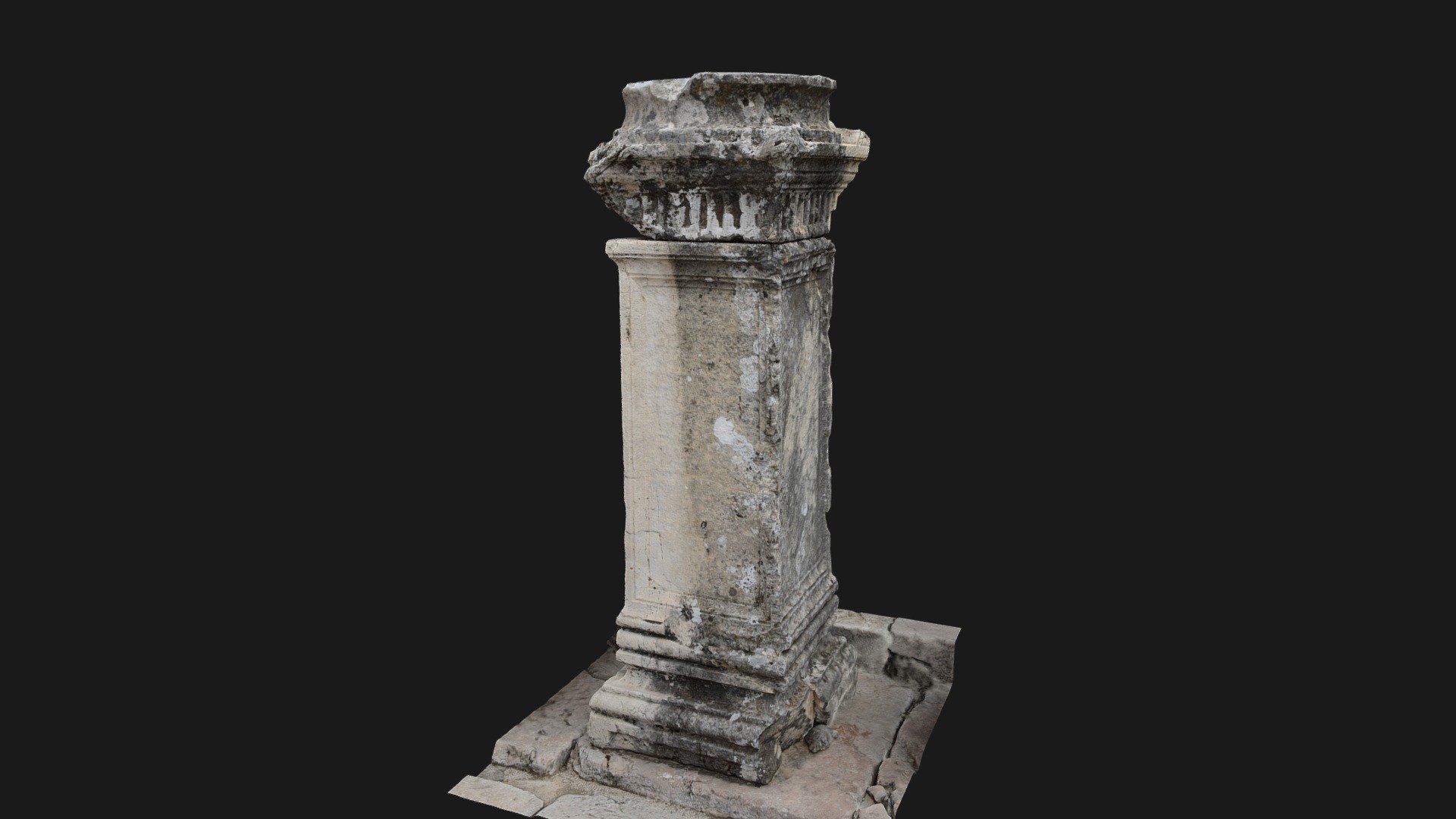 Pillar with a statue pedestal in Sagalassos (2) Buy Royalty Free 3D