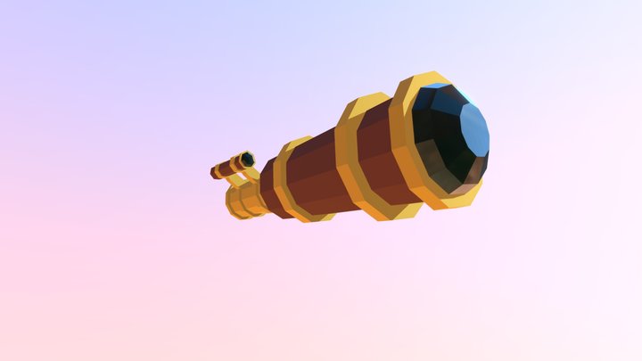 LowPoly telescope 3D Model