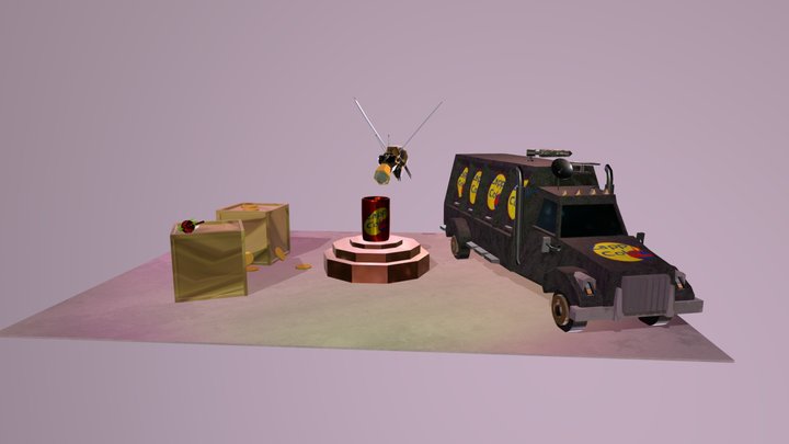 Zapp Cola Truck and Wasp Camera 3D Model