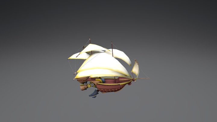 Steampunk Airship 3D Model
