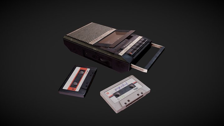 The Old Cassette Player 3D Model