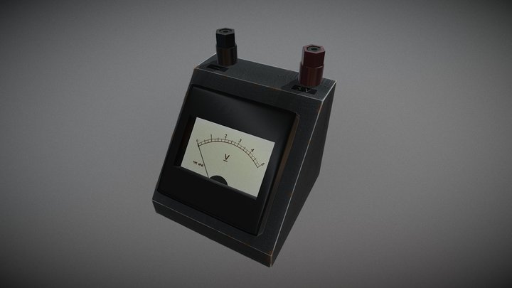 vintage voltmeter 3D Model
