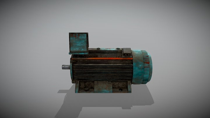 High Voltage AC Electric Motor 3D Model