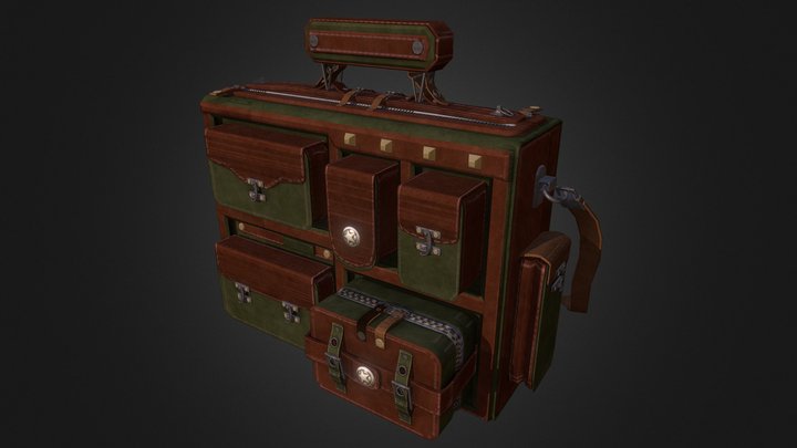 Leather suitcase 3D Model