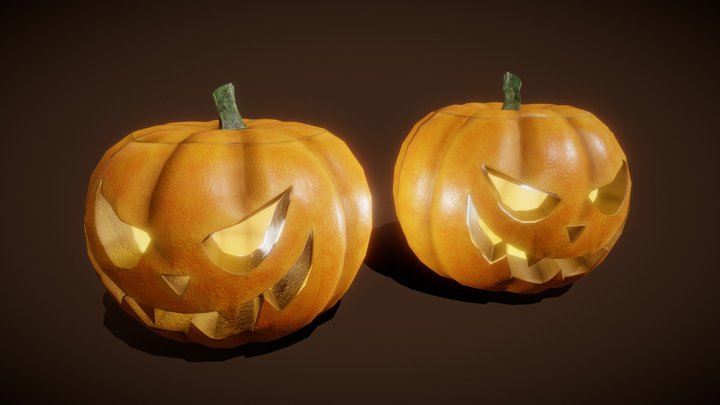 Halloween Pumpkin Game Ready 3D Model