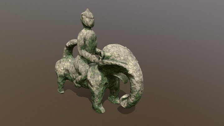 Mejan - Indonesian Tribal Statue person/elephant 3D Model