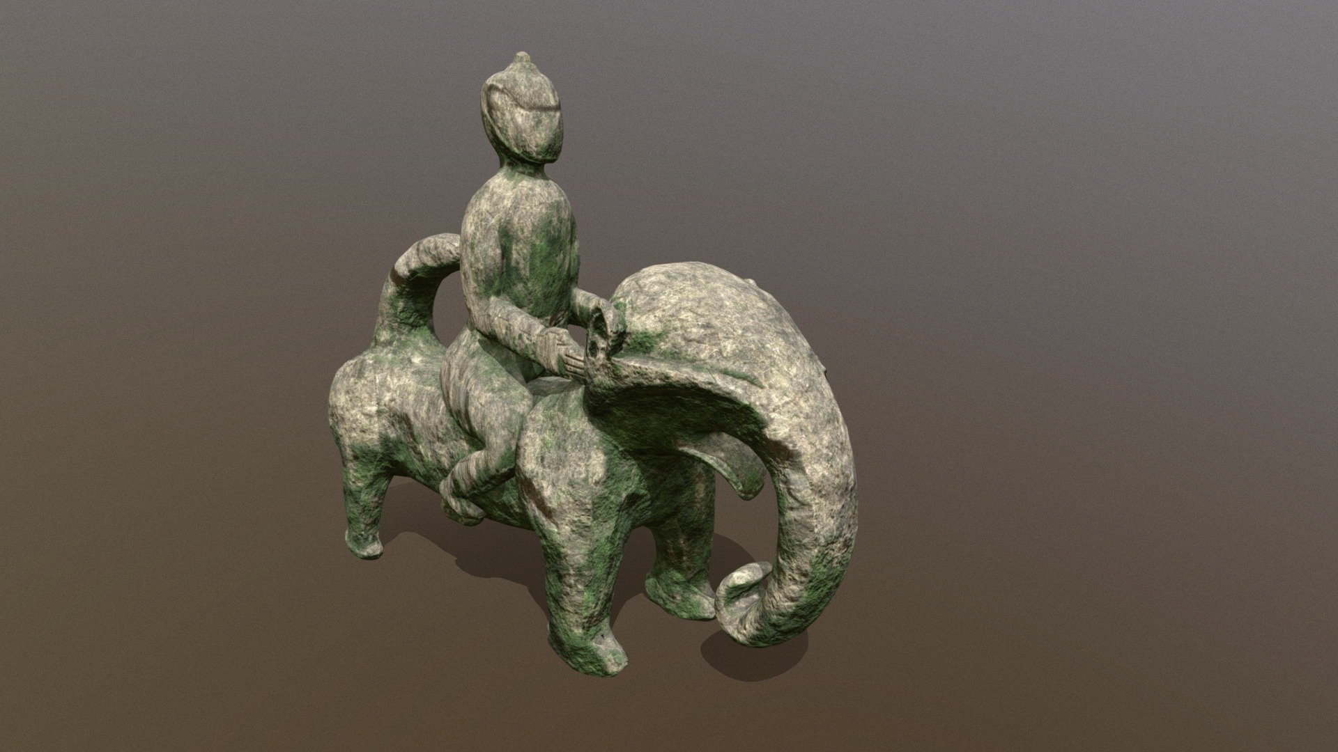 Mejan - Indonesian Tribal Statue person/elephant