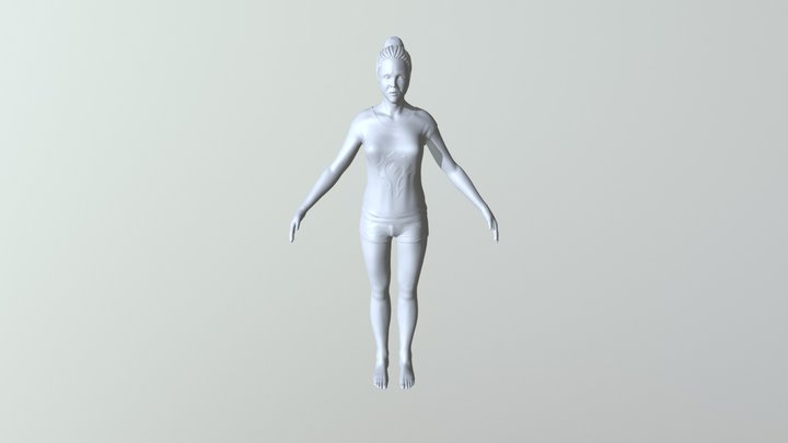 Señora Mediana Edad Con Ropa 3D Model