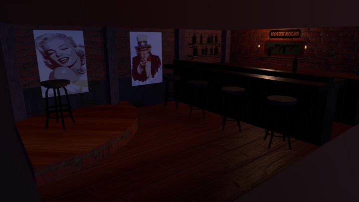 Speakeasy Underground Bar 3D Model
