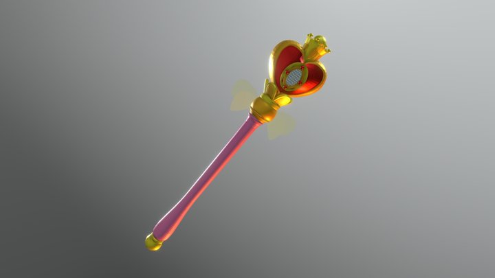 Spiralheart Moon Rod 3D Model