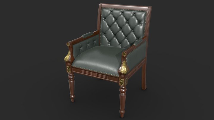 Luxurious Antique Chair 3D Model