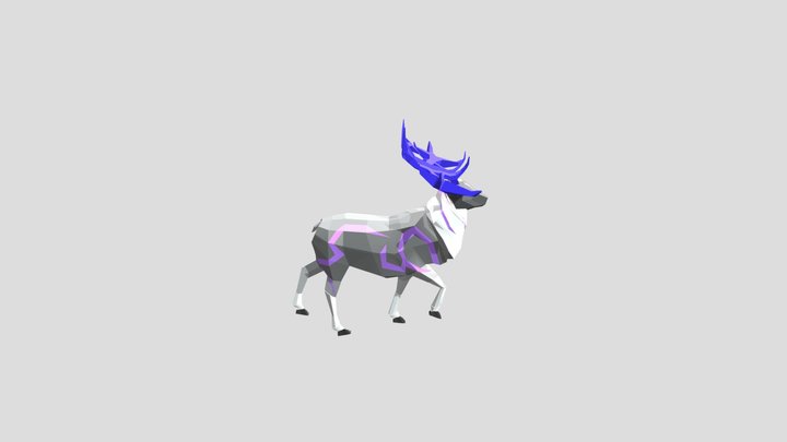 Material Deer Walking Cycle 3D Model