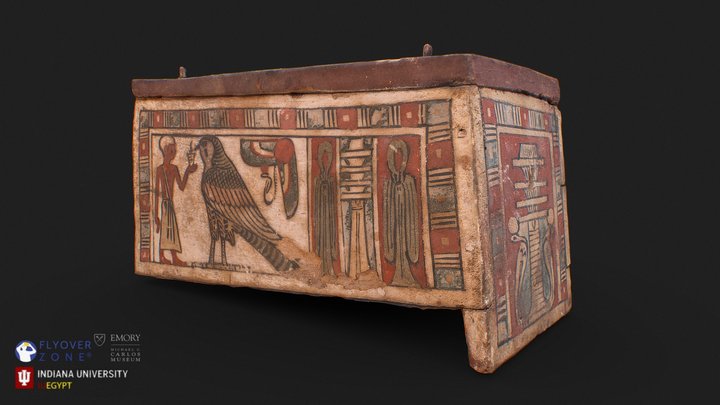 3D rendering of Coffin for a Falcon Mummy
