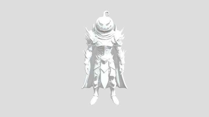 3D pumpkin-headed scarecrow knight 3D Model