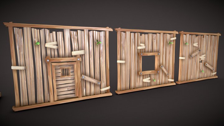 Fortnite Inspired - Stylized Wood Props (Update) 3D Model