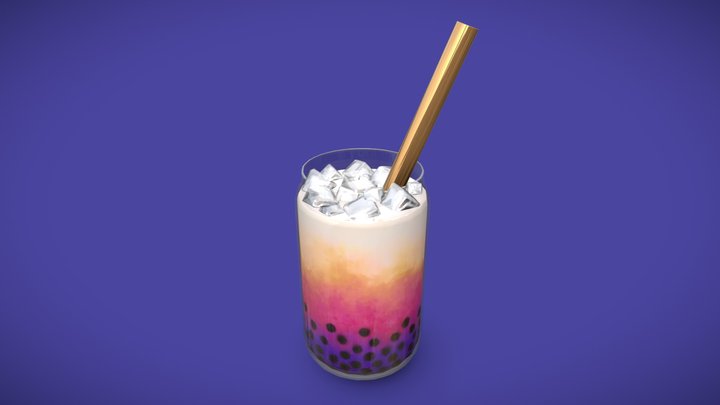 Sunset (Passionfruit & Berries) Bubble Milk Tea 3D Model