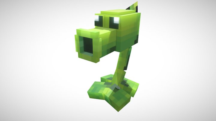 Peashooter Minecraft (Plant Vs Zombie) 3D Model