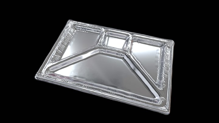 Empty Aluminum TV Dinner Tray 3D Model